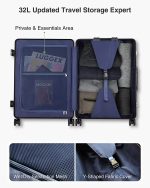 LUGGEX Aluminum Luggage Checked， 24 Inch No Zipper Luggage Metal Suitcase， Classy Carbon Fiber Pattern for Elegant Journey (Metal Suitcases with Wheels) - Image 5